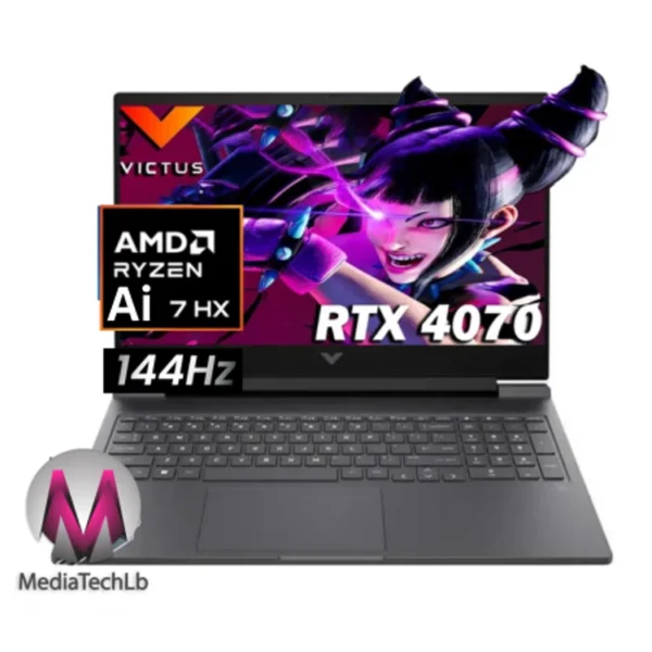 HP VICTUS 16-S1023 GAMING A1SV3UA#ABA AMD Ryzen™ 7 8845HS 3.8GHz 16GB 512GB SSD NVMe 16.1″ FHD (1920×1080) 144Hz NVIDIA® RTX 4070 8GB MICA SILVER BT WIN11 GAMING LAPTOP IN LEBANON