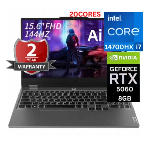 LENOVO LOQ 15IRX10 83JE00D5DP ( 2 YEARS WARRANTY) Core™ I7-14700HX 24GB DDR5 512GB NVME EN/AR 15.6" FHD 144HZ RTX 5060 8GB win 11/LUNA GREY laptop lebanon