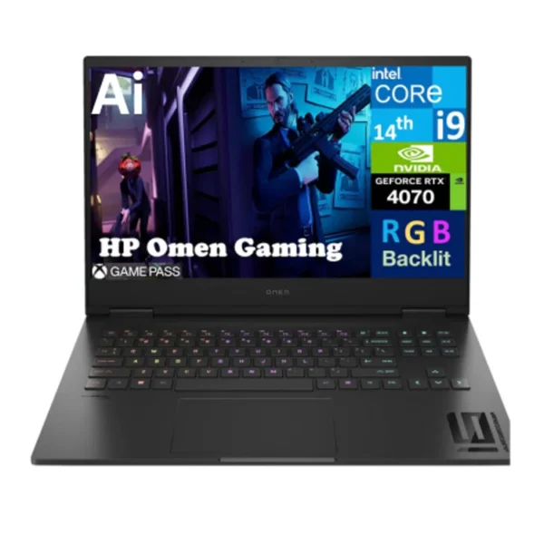 HP OMEN 16 Intel Core I9-14900HX 1TB SSD 16GB DDR5 16.1 Inch 1920x1080 Nvidia GeForce RTX 4070 8GB Black W11H Gaming Laptop 1 year warranty Laptop in Lebanon