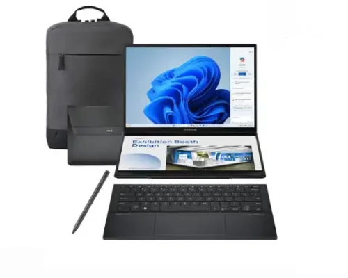 Asus ZENBOOK DUO Core Ultra 9 185H 32GB 1TB SSD 2 SCREENS 14″ 3K OLED TOUCHSCREEN 120Hz Intel® Arc™  BACKPACK + SLEEVE + STYLUS