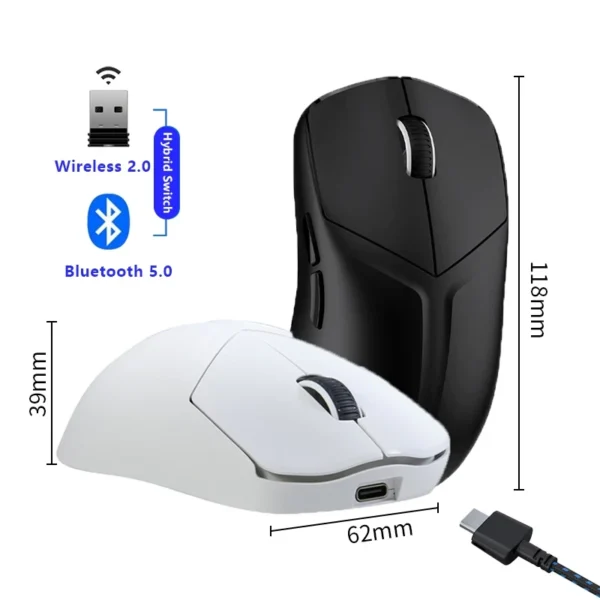 LENOVO LEGION M6X SE GAMING MOUSE THREE MODE BT 2.4GH CABLE WIFI WHITE COLOR