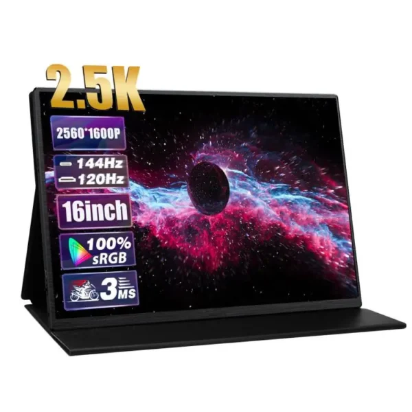 Portable Screen Monitor 16-inch 2.5K 144Hz USB C and Mini HDMI