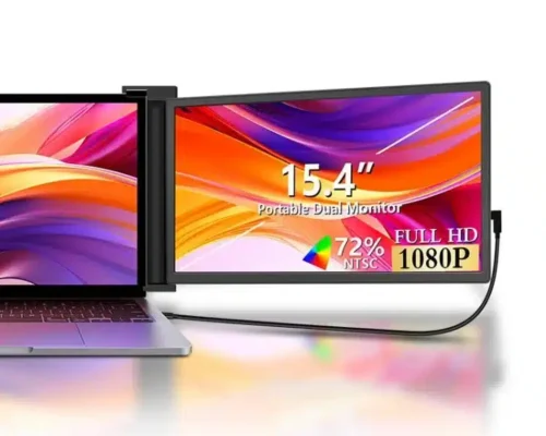Portable Screen Monitor 15.4-inch FHD USB C and Mini HDMI Stand On Screen