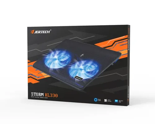 Storm  multifunction laptop cooler fan with two fans and blue lighting