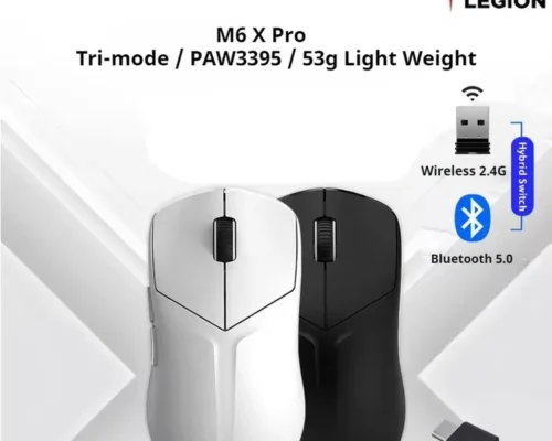 LENOVO LEGION M6X SE GAMING MOUSE THREE MODE BT 2.4GH CABLE WIFI BLACK COLOR
