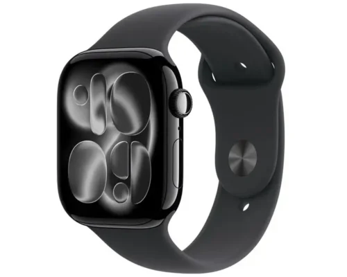Apple Watch Series 11 Smartwatch with Jet Black Aluminum Case with Black Sport Band – M /L. Sleep Score, Fitness Tracker