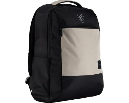 MSI Essential Backpack II 16 Inch Laptop Backpack Beige Black Polyester Water Repellent Wear Resistant Large