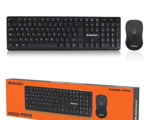 JERTECH  Wireless Keyboard And Mouse Combo – 2.4GHz USB, Full Size 114 Keys, Arabic English Layout,