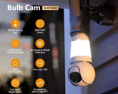 IMOU IPC-S6DP-5M0WEB-E27 5MP Wireless Bulb Cam (89°) 2.8mm Fixed Lens SECURITY CAMERA