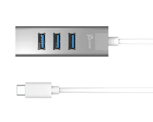 J5Create USB-C™ 4-Port Hub JCH344 – High-Speed USB 3.1 (Gen 1) Hub Compatible with Windows®, macOS®, Linux®, Chrome OS™
