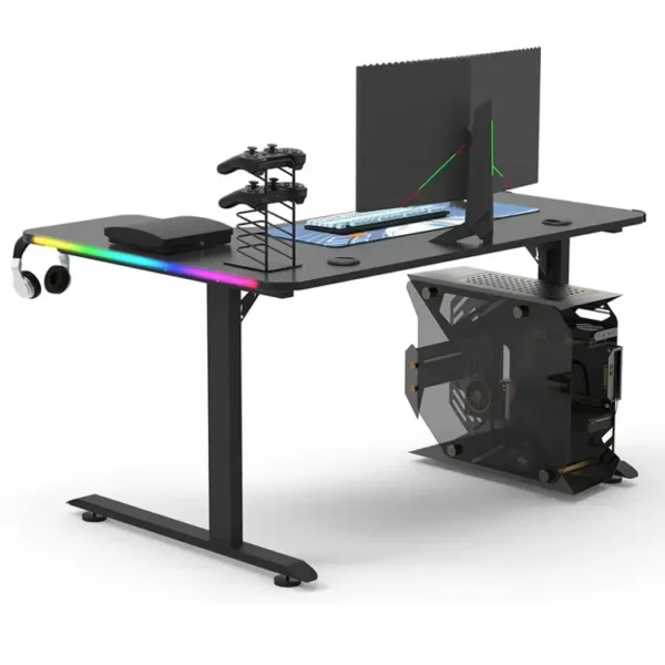 Gaming Desk/Table L-Shaped RGB Carbon Fiber Black L-L 160-60-100-73 RGB