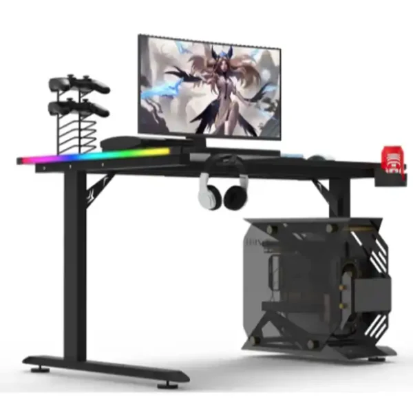 Gaming Desk L-Shaped RGB Carbon Fiber Black in lebanon