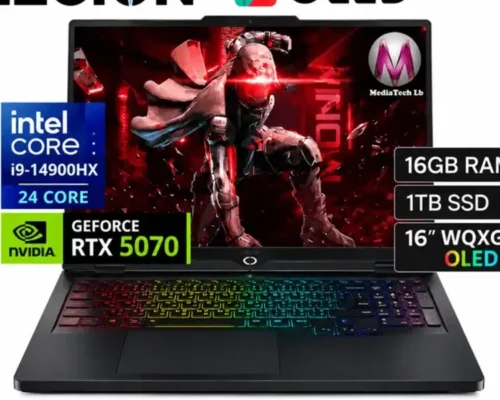 Lenovo Legion 5 Intel Core i9-14900HX, 1TB SSD 16GB 15.1 Inch OLed 2K GeForce RTX 5070 8GB W11H Black 1 Year Warranty