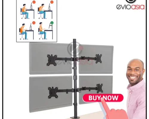 4 MONITOR ARM MOUNT FULLY ADJUSTABLE DESK MOUNT STAND FOR 4 SCREEN UP TO 17”-30