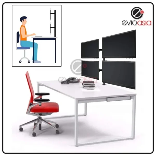 4 MONITOR ARM FULLY ADJUSTABLE DESK MOUNT STAND FOR 4 SCREEN UP TO 17”-30 Accessories in lebanon