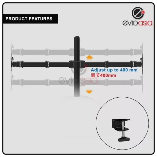 4 MONITOR ARM FULLY ADJUSTABLE DESK MOUNT STAND FOR 4 SCREEN UP TO 17”-30 Accessories in lebanon