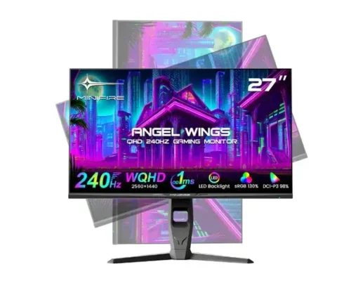 MINIFIRE PRO 27″, 2K WQHD 2560X1440 HDMIX2+DPX2, USB X3, ROTATIONAL 240HZ USA GAMING MONITOR sold