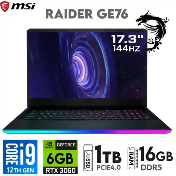 MSI Raider GE76 12UE Intel Core i9-12900H 17.3" 144Hz FHD 16GB  1TBSSD RTX 3060 6G WIN 11 Gaming Laptop LEBANON