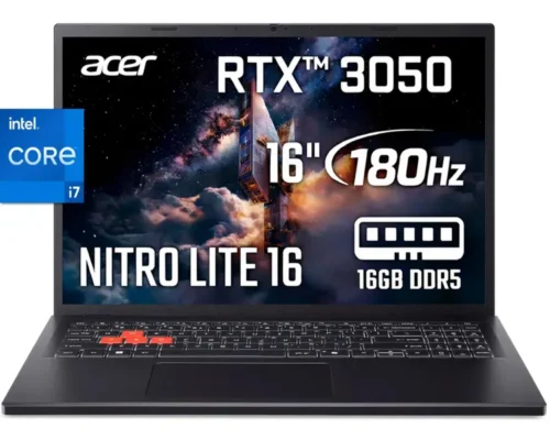 ACER NITRO LITE I7-13620H 16GB 512GB 16 WUXGA IPS 165HZ RTX 3050 6GB BLACK