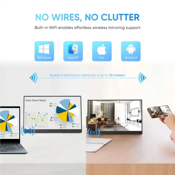 Wireless Portable Screen S43-4 15.6-inch FHD TYCPE C SMART