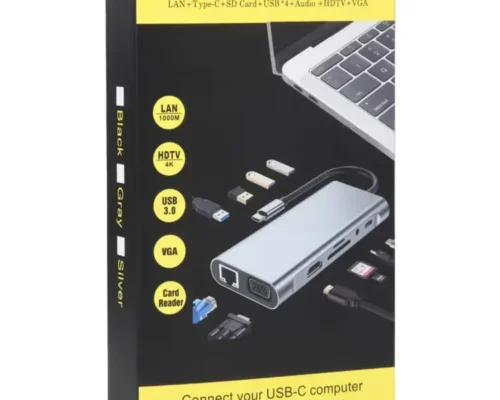 Type-c to HDTV 11 IN 1 LAN+TYPE-C+SD CARD+ USB 4 + AUDIO+HDTV+VFA