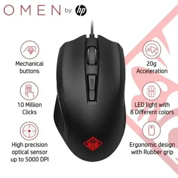 HP Omen 400 Wired USB Gaming Mouse 7WX99AV Optimized Mechanical Switches Accessories IN LEBANON