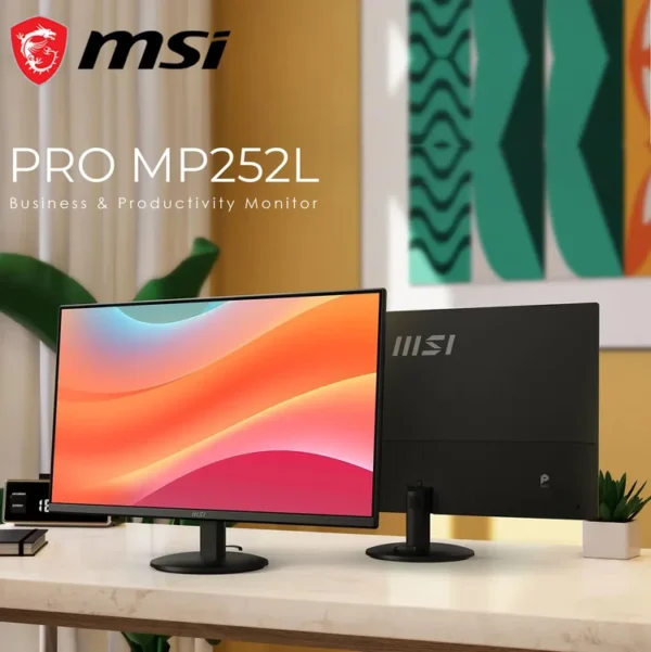MSI PRO MP252L 24.5-Inch FHD Business Monitor – IPS Panel, 100Hz Refresh Rate 1ms (MPRT) / 4ms (GTG), Eye Care Tech, HDR Ready, Frameless Design, HDMI & DP Ports, Tilt-Adjustable Stand, Display Kit | 1 YEAR WARRANTY