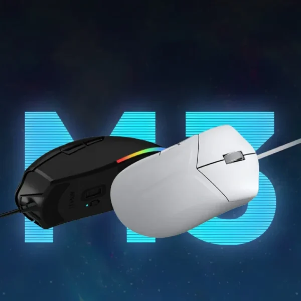 LEGION M3 Wired Gaming Mouse with 8000DPI PAW3327 Gaming Sensor RGB Lighting Effects PTFE Mats for Windowss OS (White)