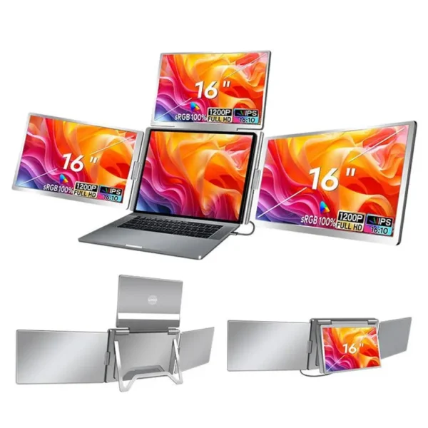 Portable Screen monitor 16-inch FHD Quad screen triple display extender One-cable connectivity lebanon