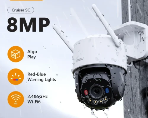 IMOU Cruiser SC (8MP 4K Edition) is a high-performance outdoor pan-and-tilt security camera delivering 4K Ultra HD resolution