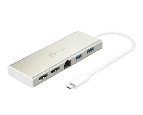 JCD381 USB Type-C™ Dual HDMI Mini Dock-Ethernet/ USB 3.1 HUB / PD2.0