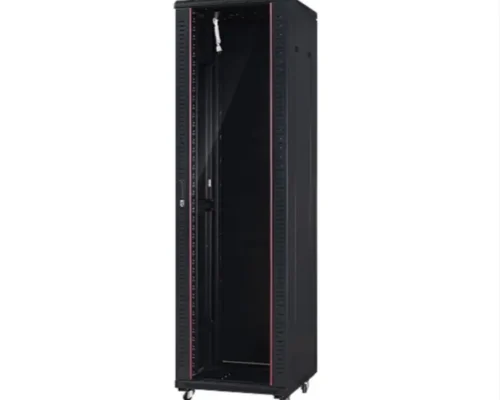 FLOOR STANDING SERVER CABINETS GLASS FRONT DOOR PERFORATED SIDE DOORS 4 FANS 4 CASTORS ADJUSTABLE FEET 1 FIXED SHELF 25U (600×800)