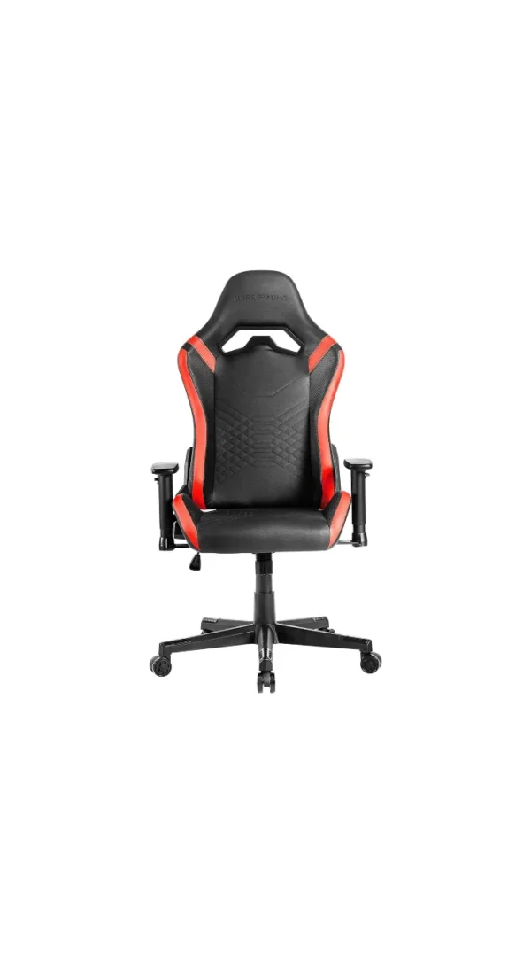 MARS GAMING MGC-PRO PROFESSIONAL GAMING CHAIR MGCPROBR SQUARE ARMREST NECK + BACK SOFT-TOUCH CUSHIONS LEATHERETTE RED GAMING CHAIRS IN LEBANON