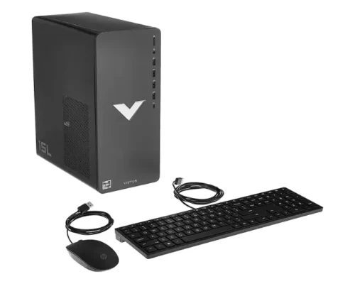 HP Victus 15L Gaming Desktop PC AMD Ryzen 5 5600G AMD RX6400 8GB RAM 512GB SSD Mica Silver W11H