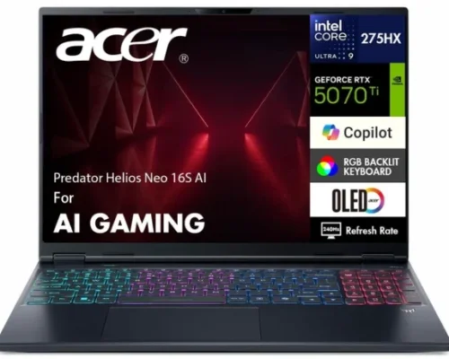 ACER PREDATOR HELIOS NEO 16S AI CORE ULTRA 9 275HX -32GB RAM  1TB SSD -16″ QHD 2.5K OLED 240HZ – NVIDIA RTX 5070 TI 12GB -WIN11