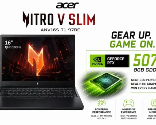 ACER NITRO V SLIM INTEL CORE 9 270H(secnd Gen) 14CORE 32RAM 1TB SSD 16″ 2K QHD 180HZ RTX 5070 8GB
