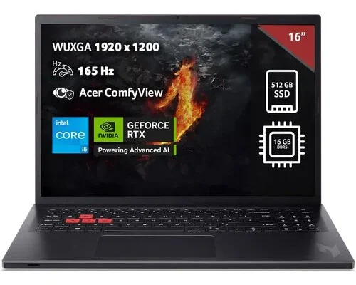 ACER  NITRO LITE i5-13420H 16GB 512 16″ WUXGA 165HZ RTX 3050 6GB WIN11 BLK