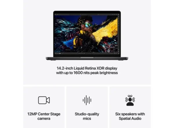  MacBook M4 PRO MX2H3LL/A 12-Core Chip 24GB 512GB SSD EN 14" 3024 x 1964 Liquid Retina XDR Screen 16-Core GPU | 16-Core Neural Engine MAC OS/SPACE BLACK MACBOOK IN LEBANON