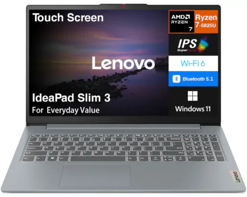 LENOVO SLIM 3 RYZEN 7-5825U 16GB 512NVME 15.6 FHD TOUCH Ati Vga W11