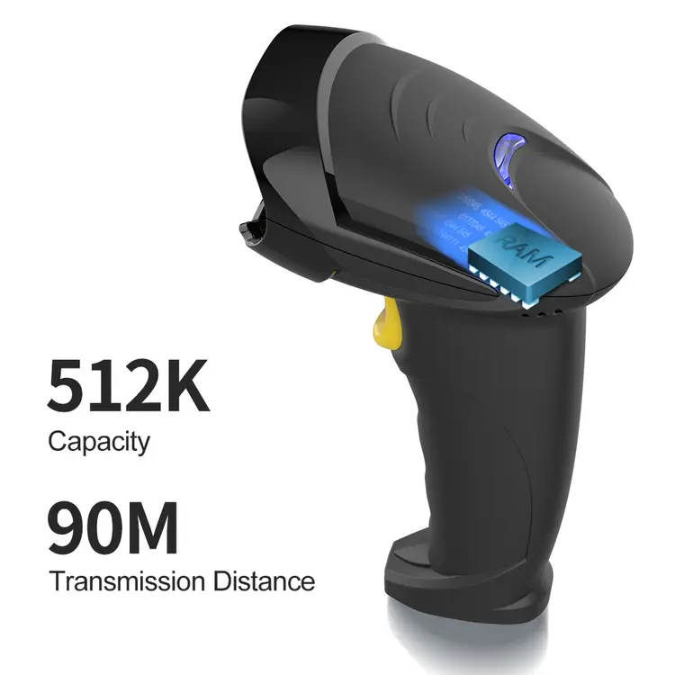 Laser Wireless Handhold Barcode Scanner Support wireless inventory can save 500,000bytes Decoding Capability - Image 3