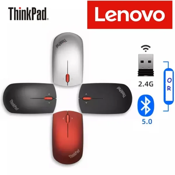LENOVO THINKPAD MOBTM90 PRECISION WIRELESS DUAL MODE BLUETOOTH OR WIFI MOUSE B(BLACK)R(RED) S(SILVER) ORIGINAL