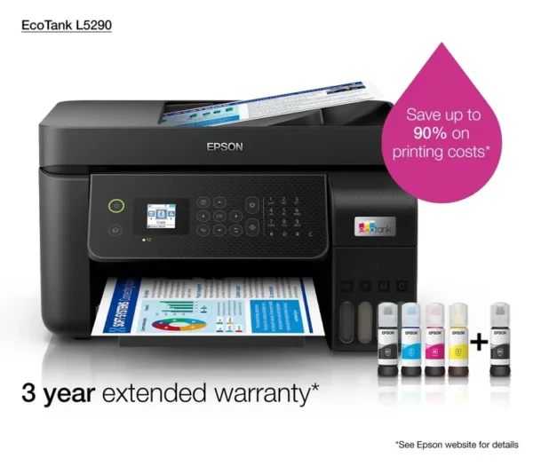 Epson Wi-Fi All-in-One Print Scan Copy Fax with ADF Ink Tank Printer | L5290 Printer in Lebanon 1 year warranty