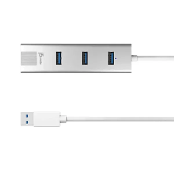 j5create JUH474 USB 3.0 Gigabit Ethernet & 3-Port Hub - Image 2