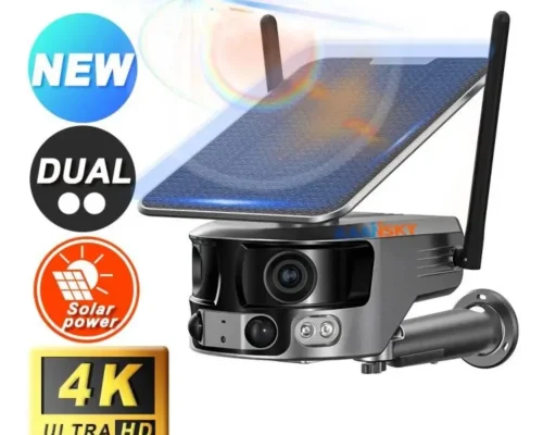 Ipcam Y6 Panoramic D2 180 IP Wifi Solar Batter Cam Dual Cam 4MP x 2