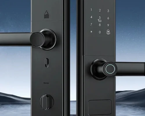 LinkU Smart Door Lock Finger Code RFID Mobile App Key Battery No Cables