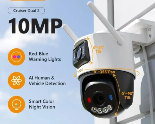 IMOU Cruiser Dual 2 OUTDOOR 3K 10MP 5+5MP Camera | Blue & Red Warning Light Smart Full-color Night Vision | Wide View Dual Lens IMOU Algorithm Mart: Algo Play