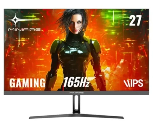 Minifire Gaming Monitor 27 Inches 165 Hz 1 ms PS, 2 x HDMI 2.0/1 x DP 1.4 Ports, FHD, sRGB