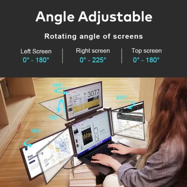 Portable Screen monitor 16-inch FHD Quad screen triple display extender One-cable connectivity lebanon