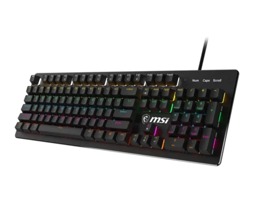 MSI Forge GK300 Wired Gaming Keyboard Ergonomic floating keycap RED switches