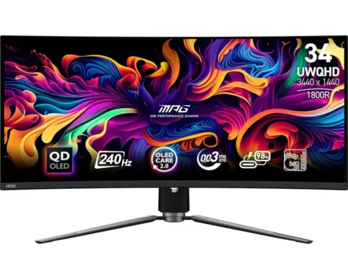 MSI MAG 34-inch UWQHD OLED Curved gaming monitor 4K 240Hz, 0.03ms QLED